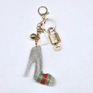 Authentic Louis Vuitton Lock & Key with unbranded Heeled Shoe Bagcharm, Keycharm